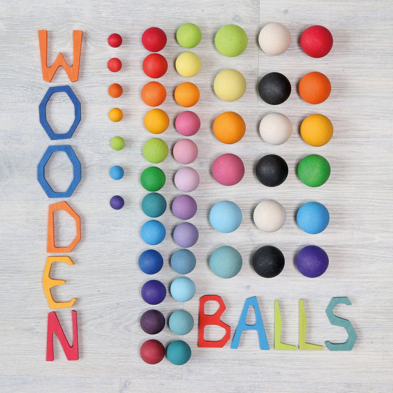 Kleine houten Ballen - Pastel