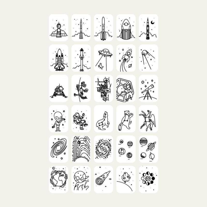 Navulling Kidydraw mini tekenbord - dinosaurussen & sterrenstelsel