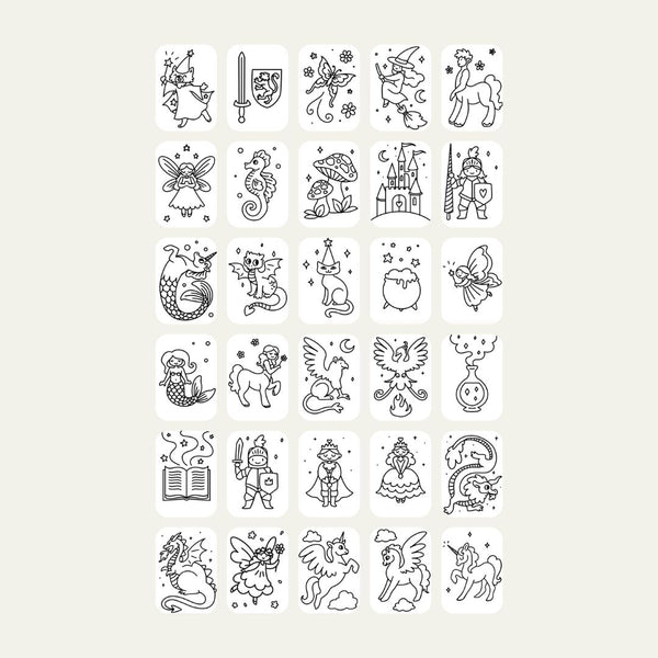 Navulling Kidydraw mini tekenbord - dieren & er was eens... sprookjes