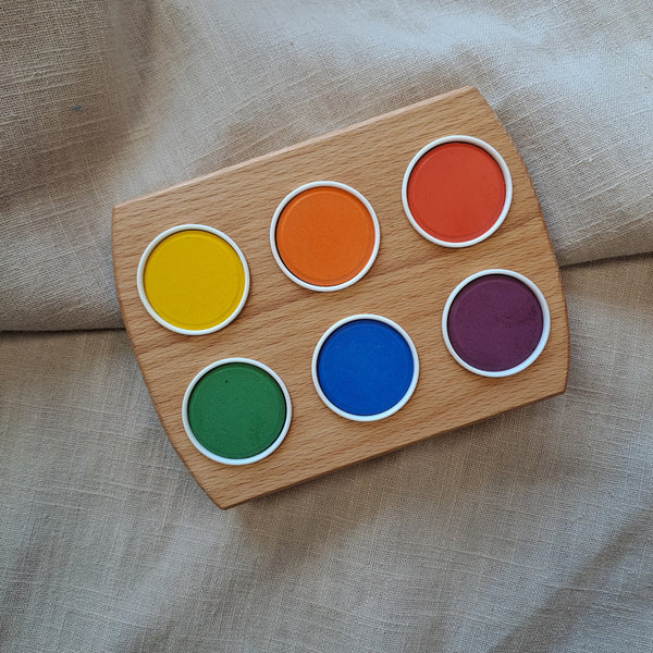 Watercolor holder - 6 colors - rainbow