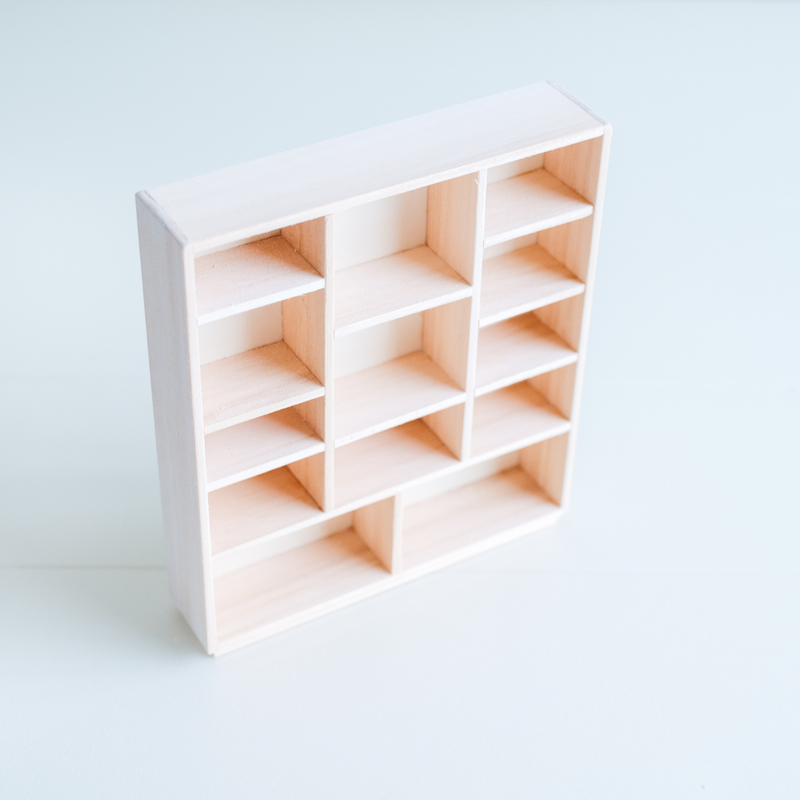 dollhouse furniture - shelving unit - closed compartments