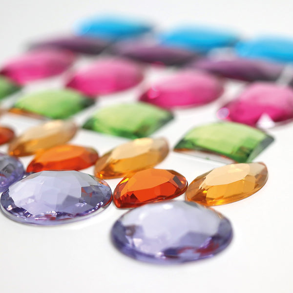 Glitter stones large acrylic - 28 pcs