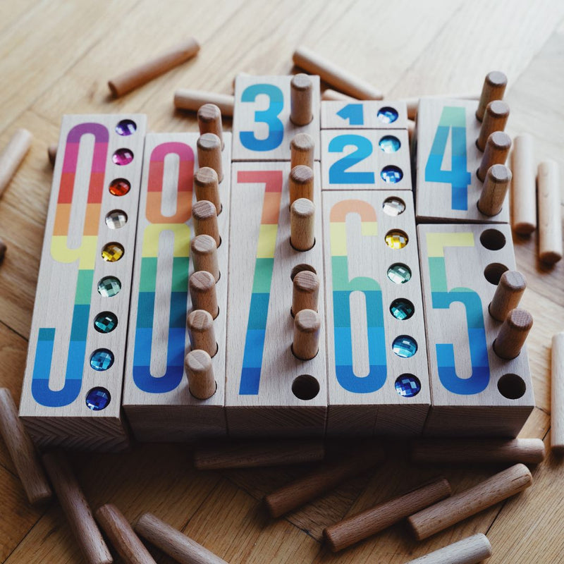 Houten nummer blokken 1-9