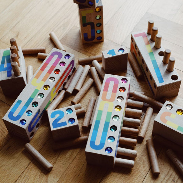 Houten nummer blokken 1-9