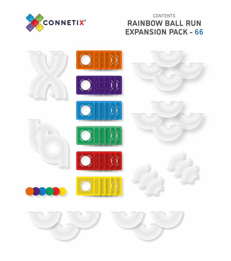 Rainbow Ball Run Expansion Pack 66 pcs