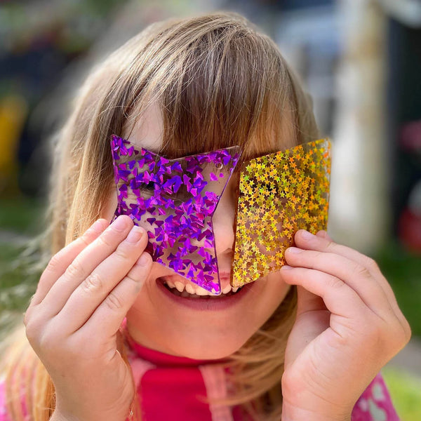 Doorschijnende regenboog glitter vormen