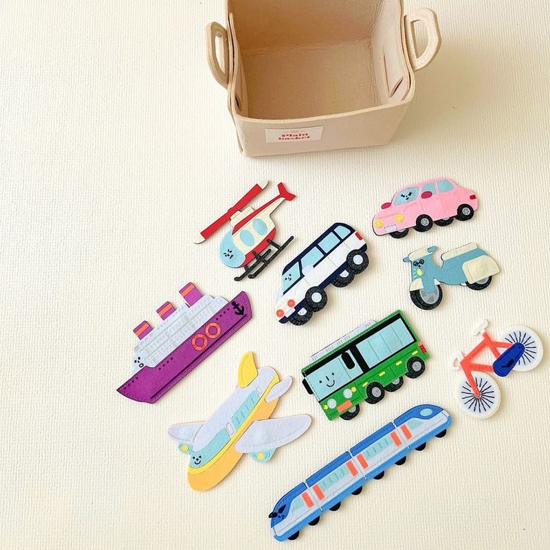 Magnet set - felt - vehicles