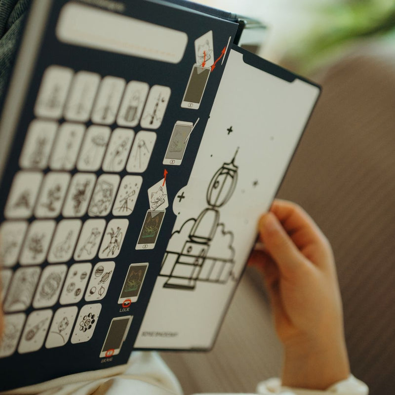 Navulling Kidydraw mini tekenbord - dinosaurussen & sterrenstelsel