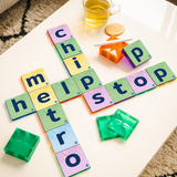 Magnetic tile toppers - letters 60 pieces