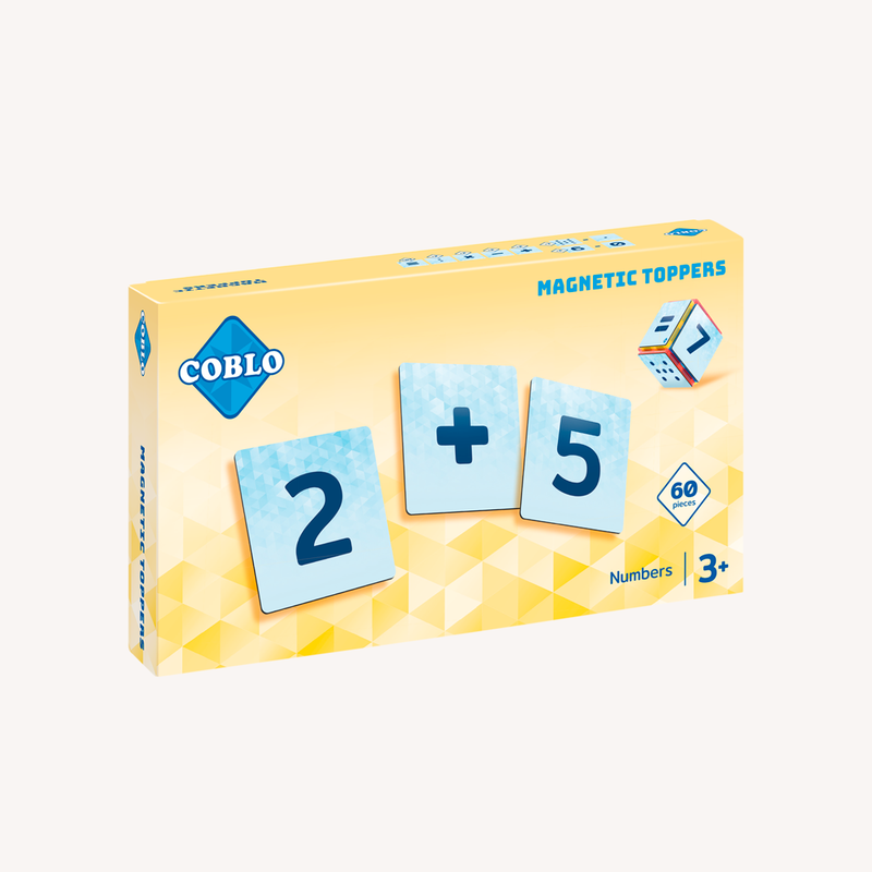 Magnetic tile toppers - numbers 60 pieces