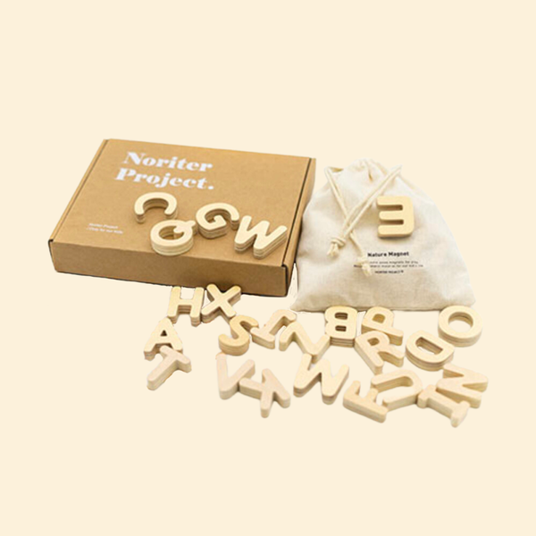 Magneetset hout - alfabet - hoofdletters