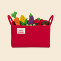 Felt storage basket M - red