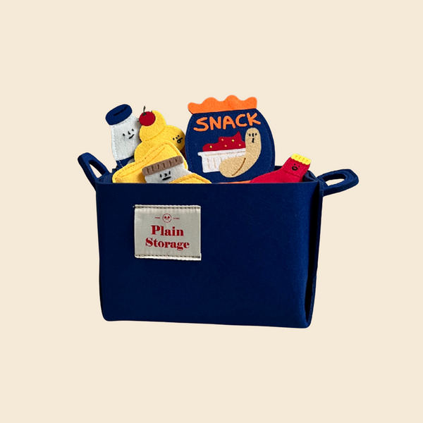 Felt storage basket M - blue