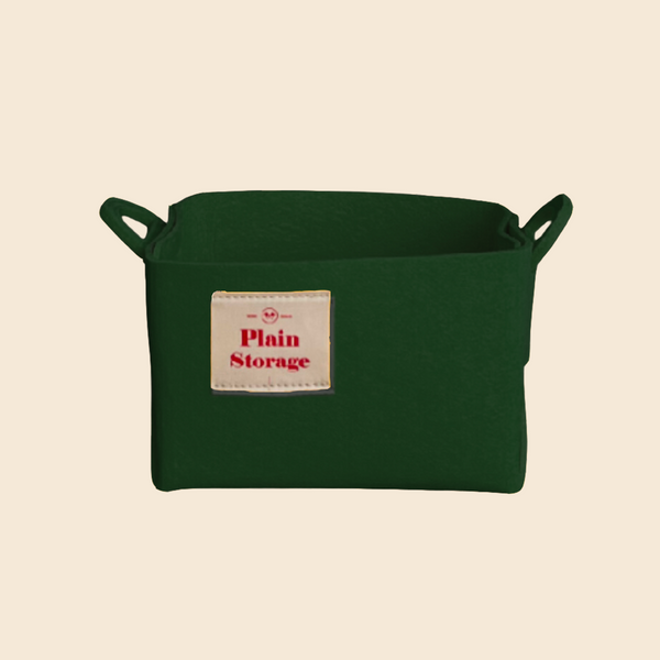 Felt storage basket M - green