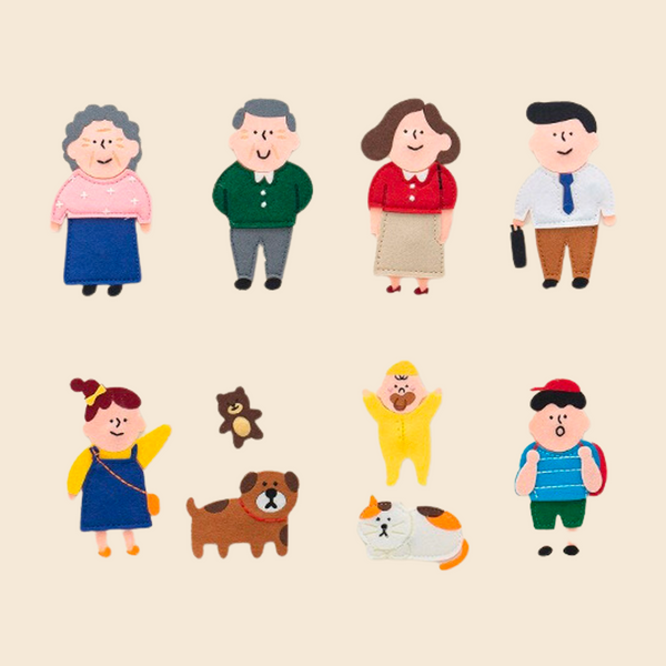 Magnet set - felt - family