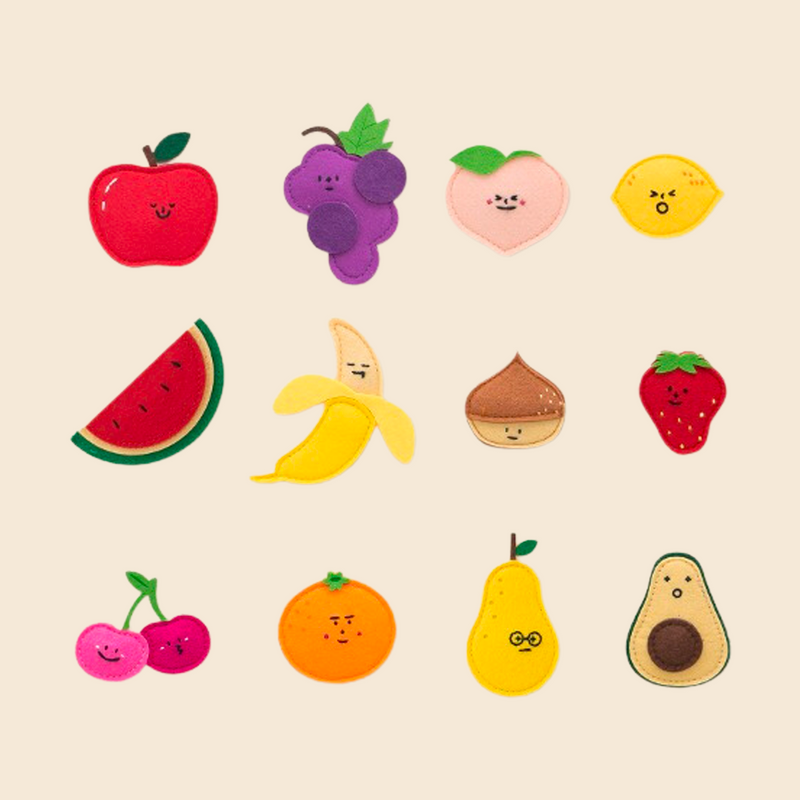 Magnet set - felt - fruit