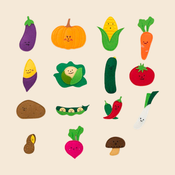 Magnet set - felt - vegetables