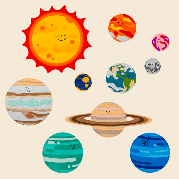 Magnet set - felt - Solar system