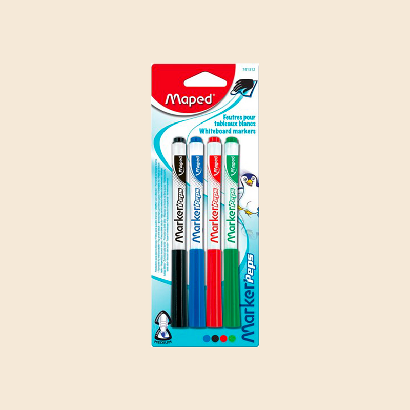 Whiteboard markers - assorted - 4 pcs