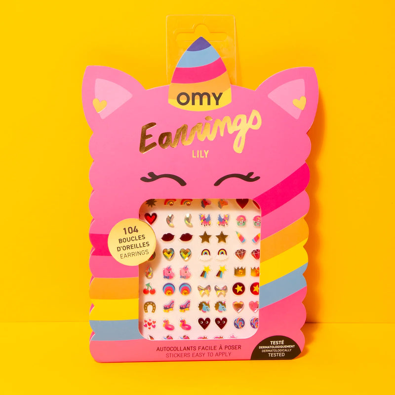 Sticker oorbellen - Unicorn Lily