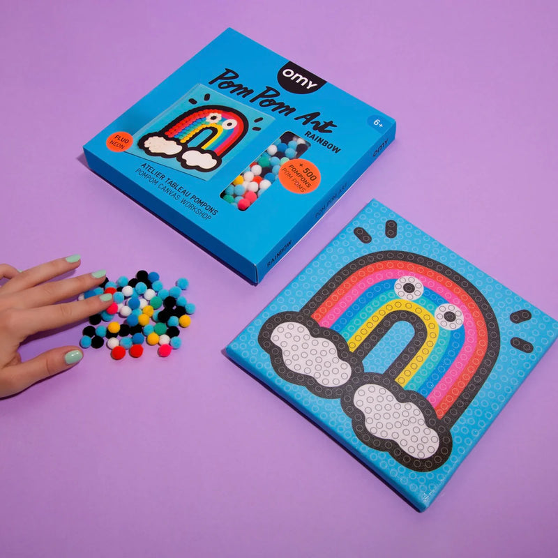 Pompom knutselset - Regenboog