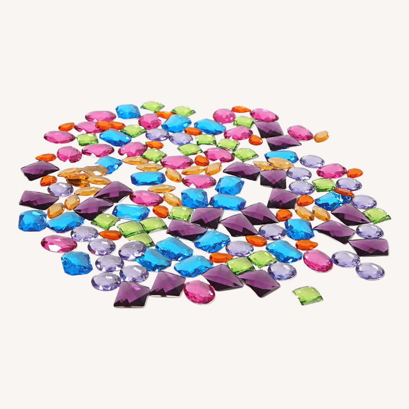 Glitter stones large acrylic - 140 pcs