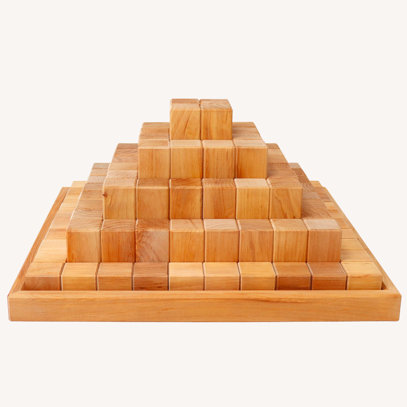Large Pyramid block set 100-piece - natural