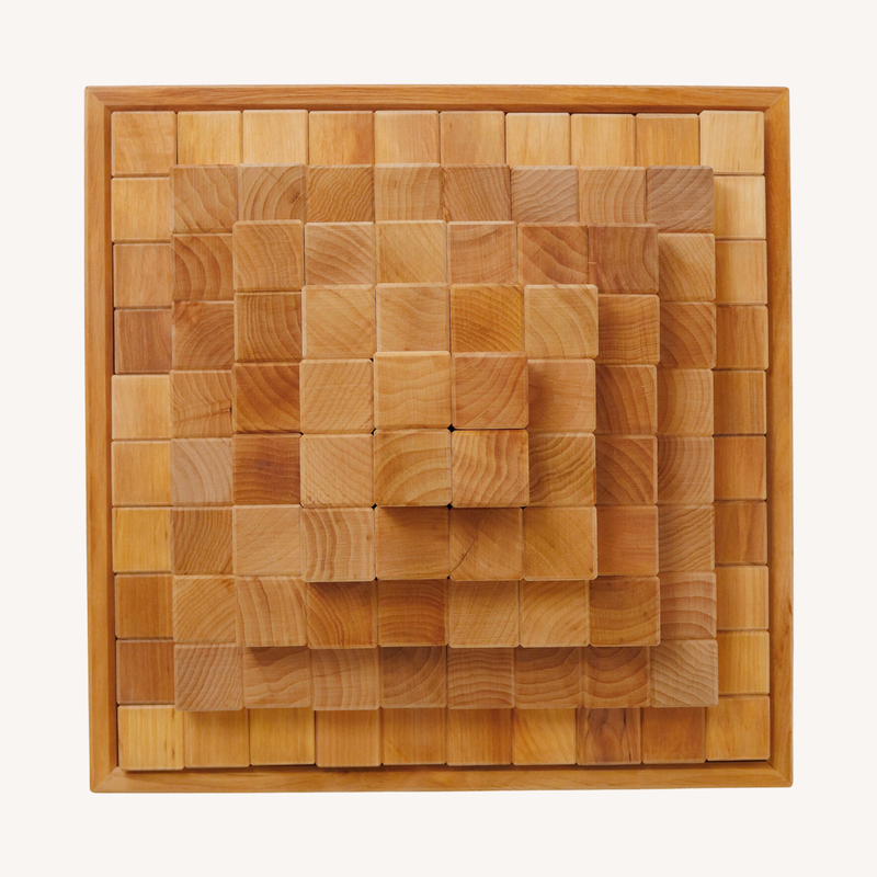 Pyramid Block L Large Pyramid block set 100-piece - natural