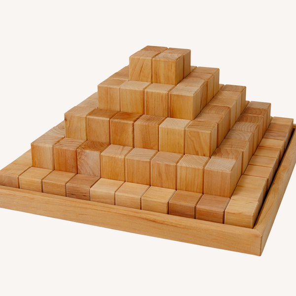 Large Pyramid block set 100-piece - natural