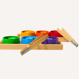 Sorteerspel regenboog schaaltjes