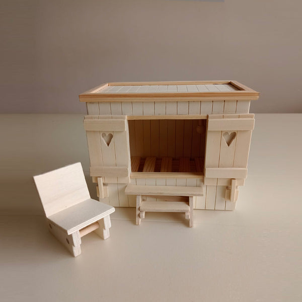 Dollhouse - furniture - box bed with lounge chair