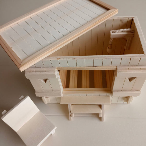 Dollhouse - furniture - box bed with lounge chair