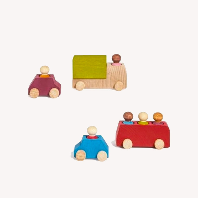 Wooden vehicles set - on the road gran via