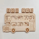 Wooden puzzle - big red bus