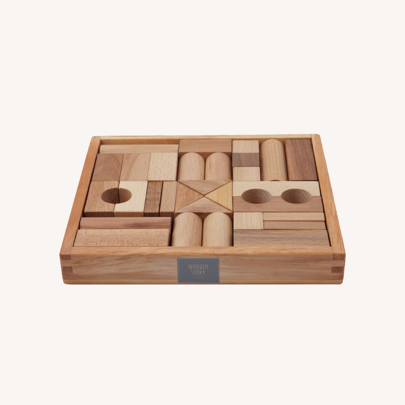 Wooden Blocks - natural 30 pcs