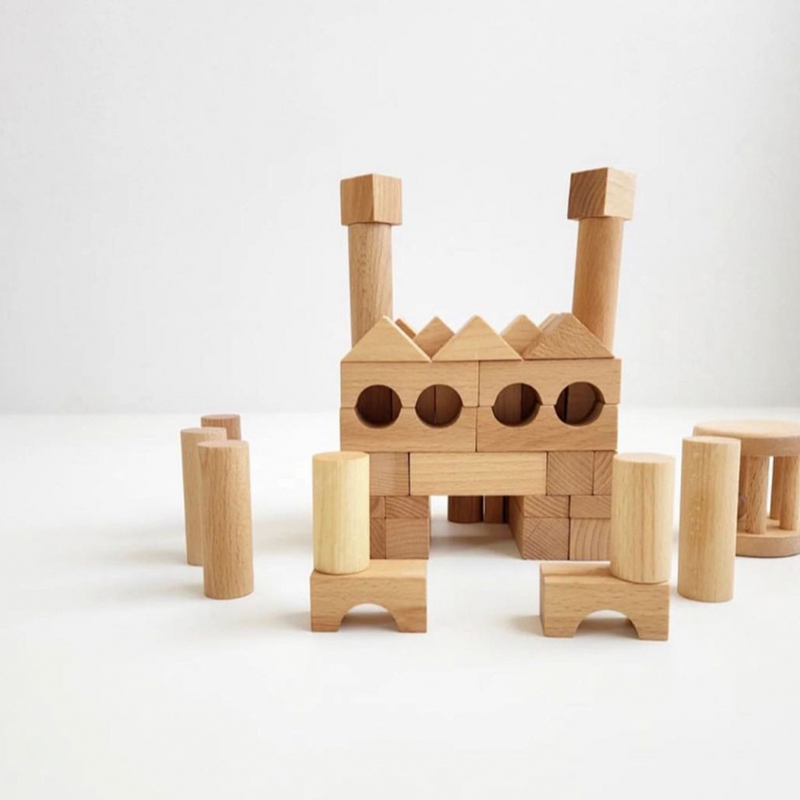 Wooden Blocks - natural 30 pcs