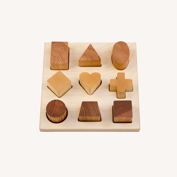 Wooden shape puzzle - natural