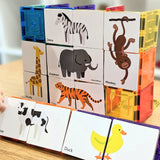 Magnetic tile toppers - animal duo puzzle