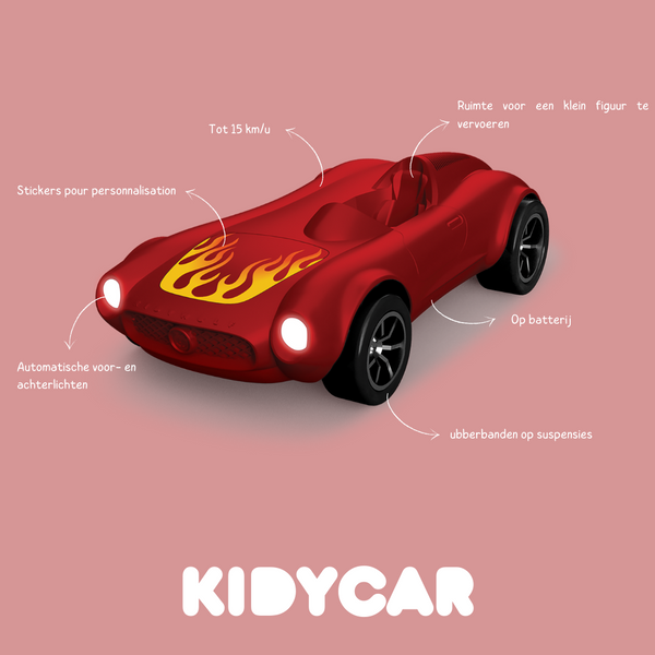 Kidycar - bestuurbare auto - rood