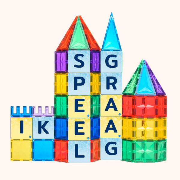 Magnetic tile toppers - letters 60 pieces