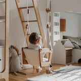 Toddler swing - oak - leather