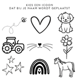 Houten speelbak met deksel - met naam