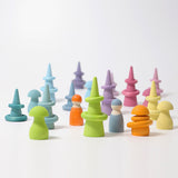 Wooden cones - pastel