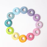 Wooden rings - pastel