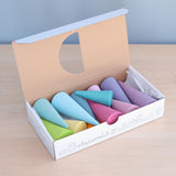 Wooden cones - pastel