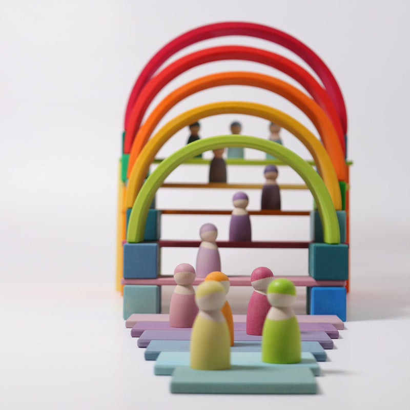 Wooden rainbow friends - pastel