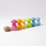 Wooden mushrooms - pastel