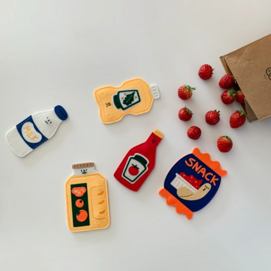 Magnet set - felt - snacks