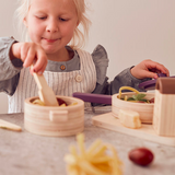 Houten speelset kookgerei bistro