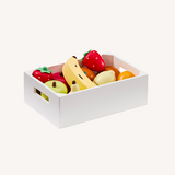 Houten speelset kist met fruit